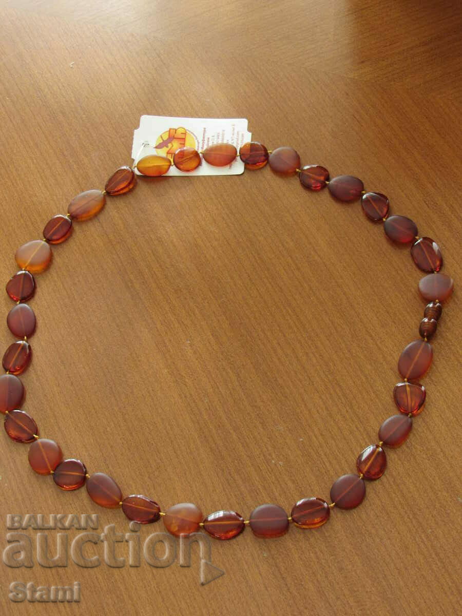 Women's oval necklace made of premium Baltic amber