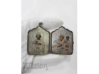 Very rare Russian royal icon - Diptych 84 proof silver