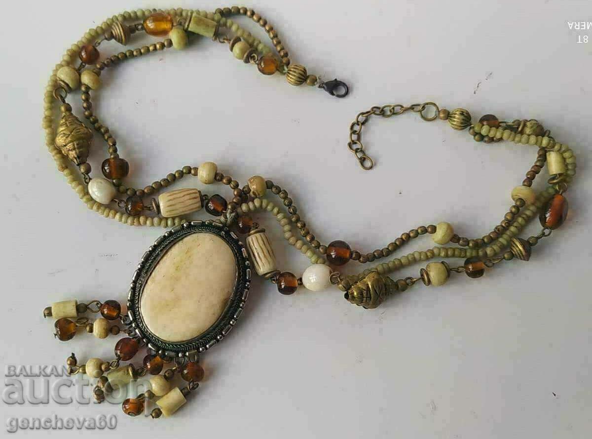 Antique Ethno necklace, bone, stones, beads - 6 Antique Ethno necklace, bone, stones, beads - 6
