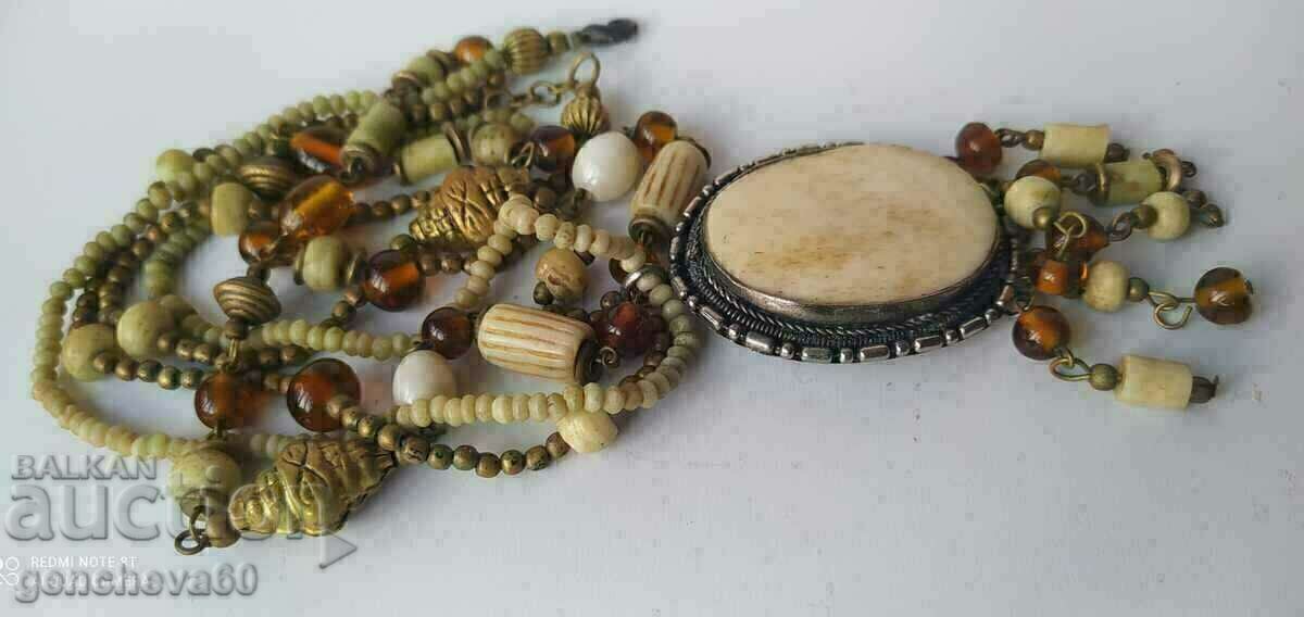 Antique Ethno necklace, bone, stones, beads - 7 Antique Ethno necklace, bone, stones, beads - 7