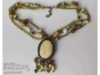 Antique Ethno necklace, bone, stones, beads