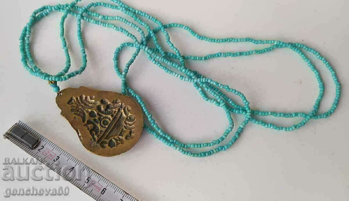 Bijuterie etno veche din bronz, colier, mărgele - 5 Bijuterie etno veche din bronz, colier, mărgele - 5