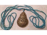 Ethnographic jewelry, necklace, bronze, beads