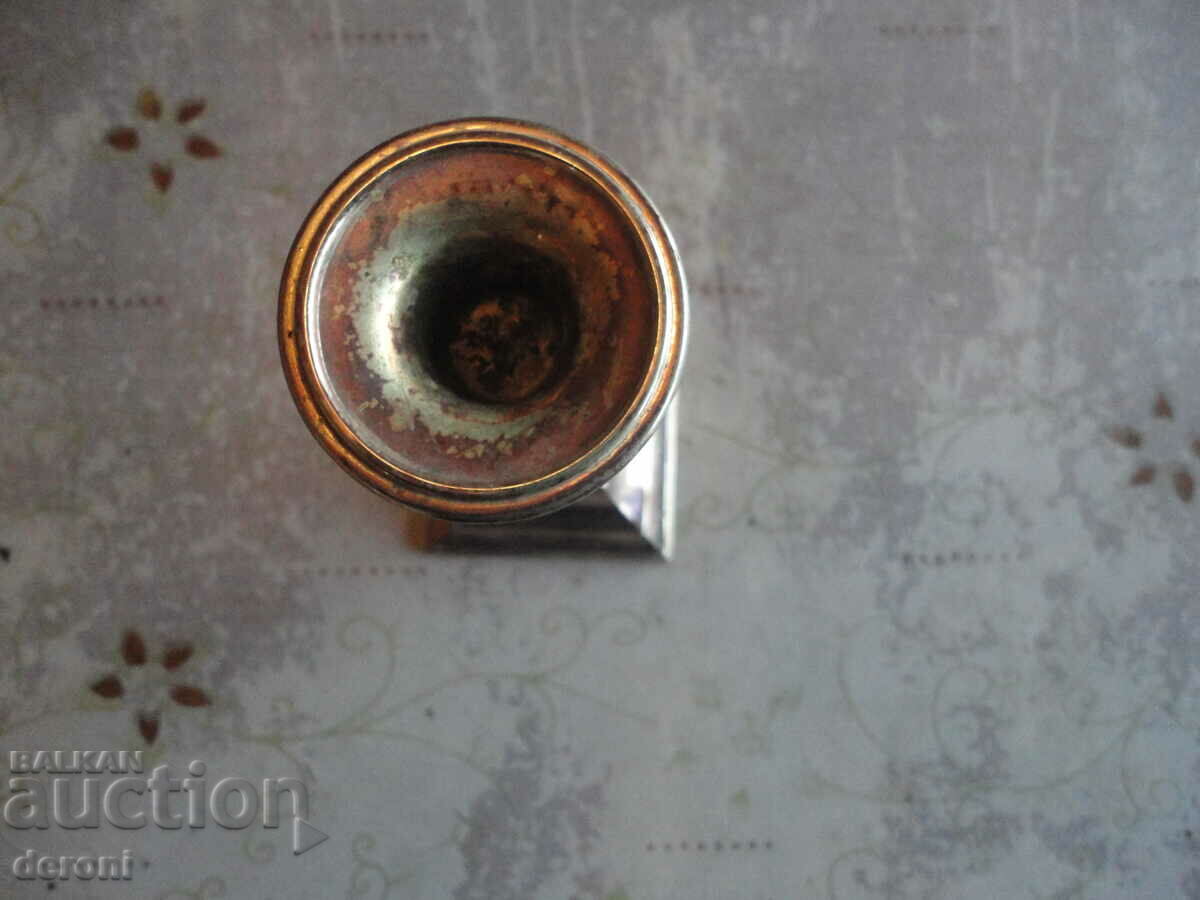 Auction  A great silver plated candle holder 4