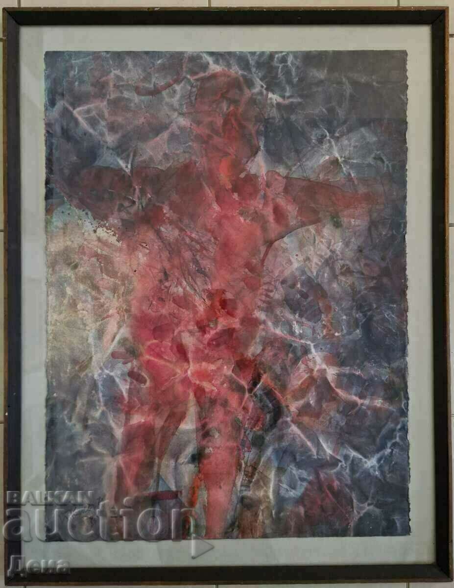 Jordan Kiss, watercolor 1986. Jordan Kiss, watercolor 1986.