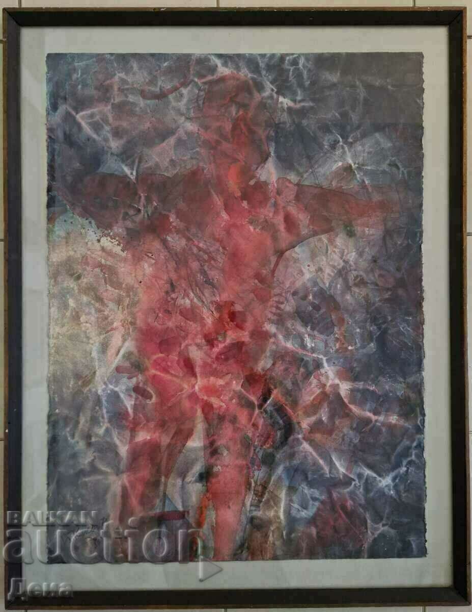 Jordan Kiss, watercolor 1986. Jordan Kiss, watercolor 1986.