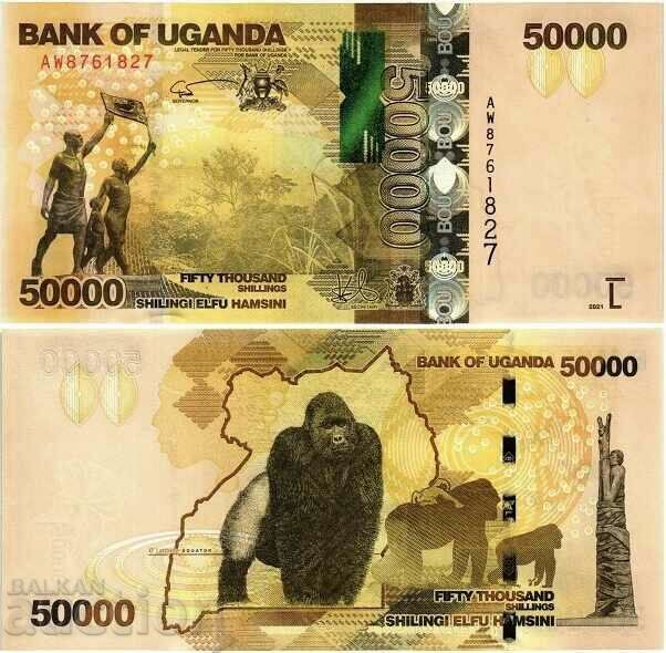 Uganda 50000 shillings gorillas highest denomination
