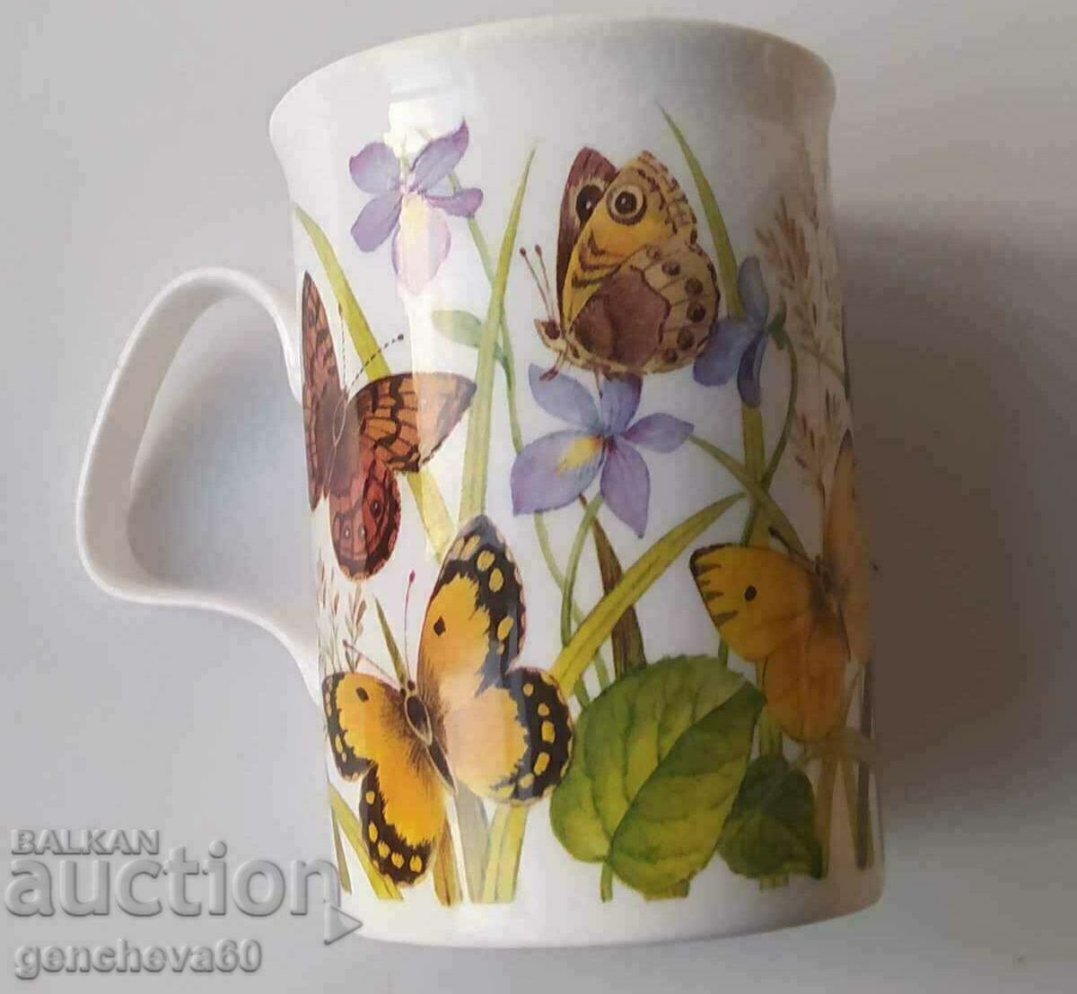 Beautiful English porcelain cup "Butterflies" with price 12.00 BGN | € 6.14 Beautiful English porcelain cup "Butterflies" with price 12.00 BGN | € 6.14