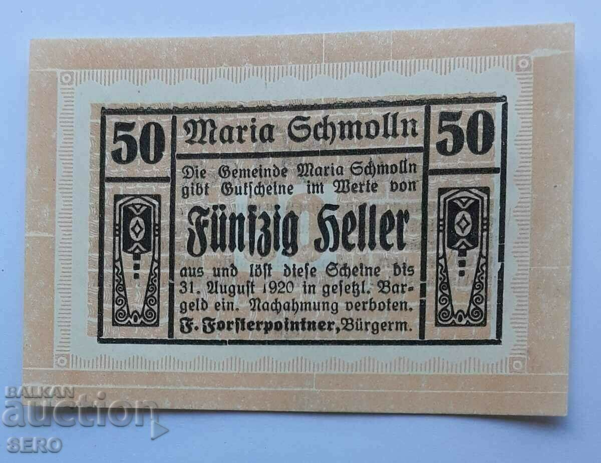 Banknote-Austria-G.Austria-Maria Schmoln-50 Heller 1920