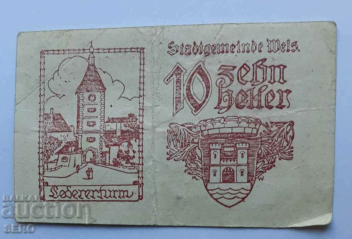Banknote-Austria-G.Austria-Wales-10 Heller 1920