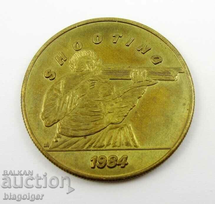 СТРЕЛБА-ЖЕТОН-ПЛАКЕТ-ОЛИМПИЙСКИ ИГРИ-ЛОС АНДЖЕЛИС-САЩ-1984