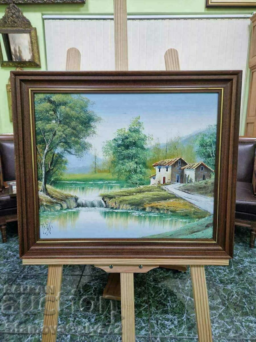 Beautiful antique Belgian oil painting