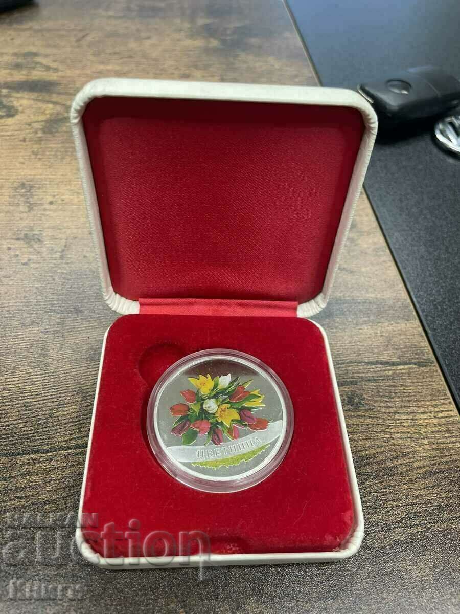Silver medal FLOWER, pure silver with certificate