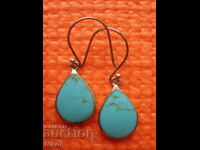Spectacular silver earrings with turquoise.
