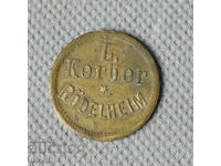Veche monedă jetonă germană, marca Kelber Rodelheim