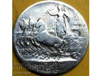 1 лира 1909 Италия сребро