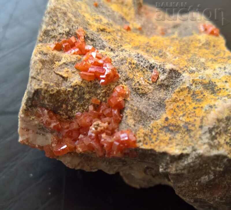 Mineral stone crystal Vanadinite of formed natural specimen