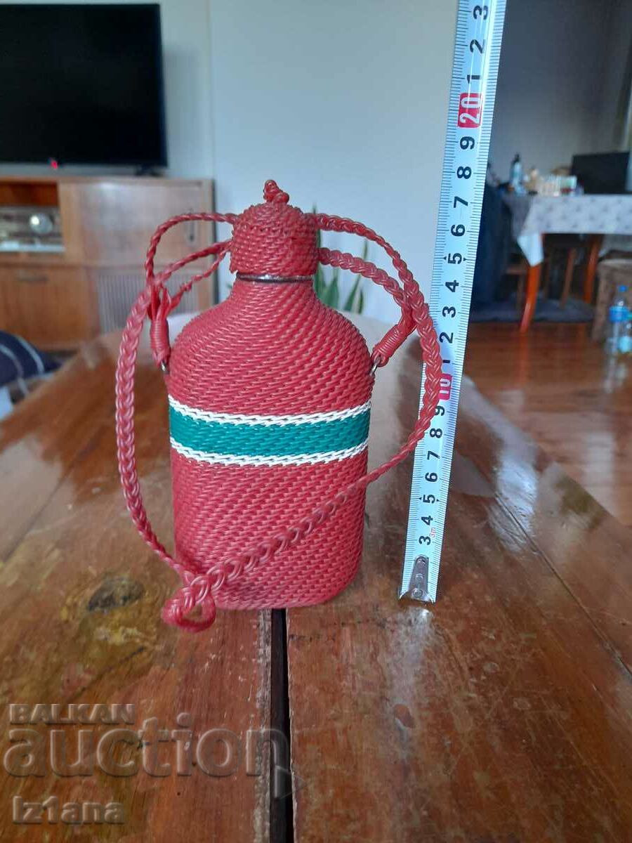 Old wicker bottle, bottle with price 20.00 BGN | € 10.23