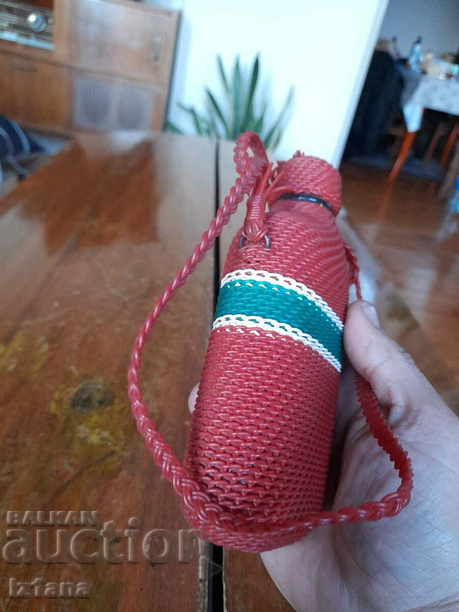 Auction  Old wicker bottle, bottle