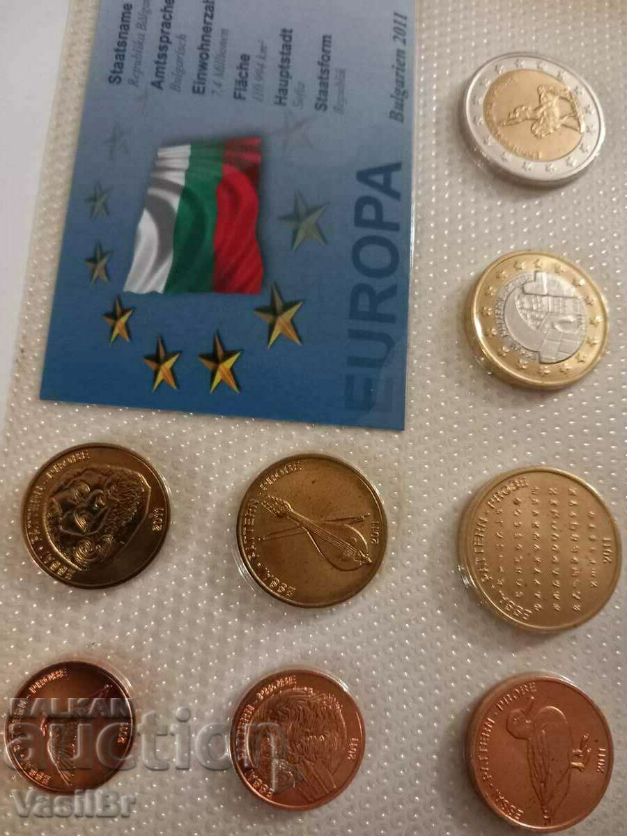 Пробен Евро сет монети 2011 г. С Маската