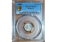 Moneda de 2 1/2 cenți 1888 PCGS MS 64