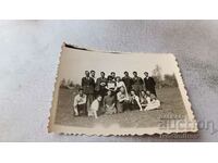 Photo Bansko Young men and women on the meadow 1944