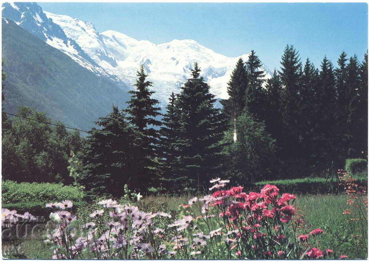 Franța - Mont Blanc - vedere generală - imprimeu special - 1984