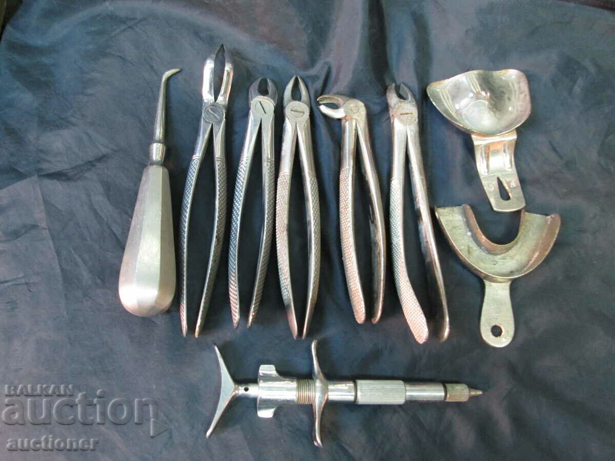 OLD DENTAL INSTRUMENTS-9 PIECES - 5 OLD DENTAL INSTRUMENTS-9 PIECES - 5