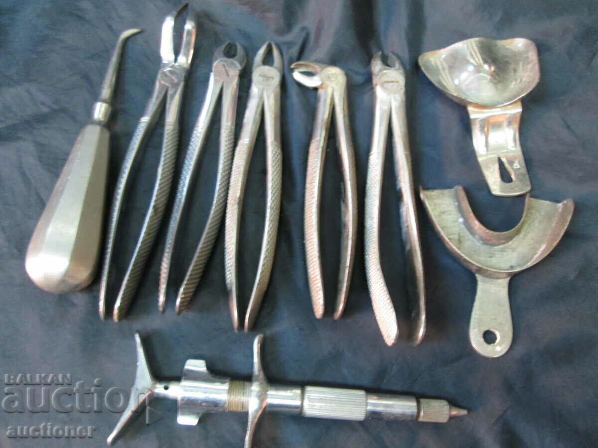 OLD DENTAL INSTRUMENTS-9 PIECES - 6 OLD DENTAL INSTRUMENTS-9 PIECES - 6