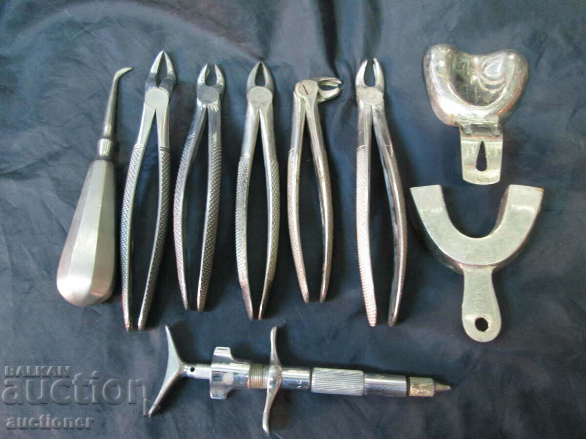 OLD DENTAL INSTRUMENTS-9 PIECES