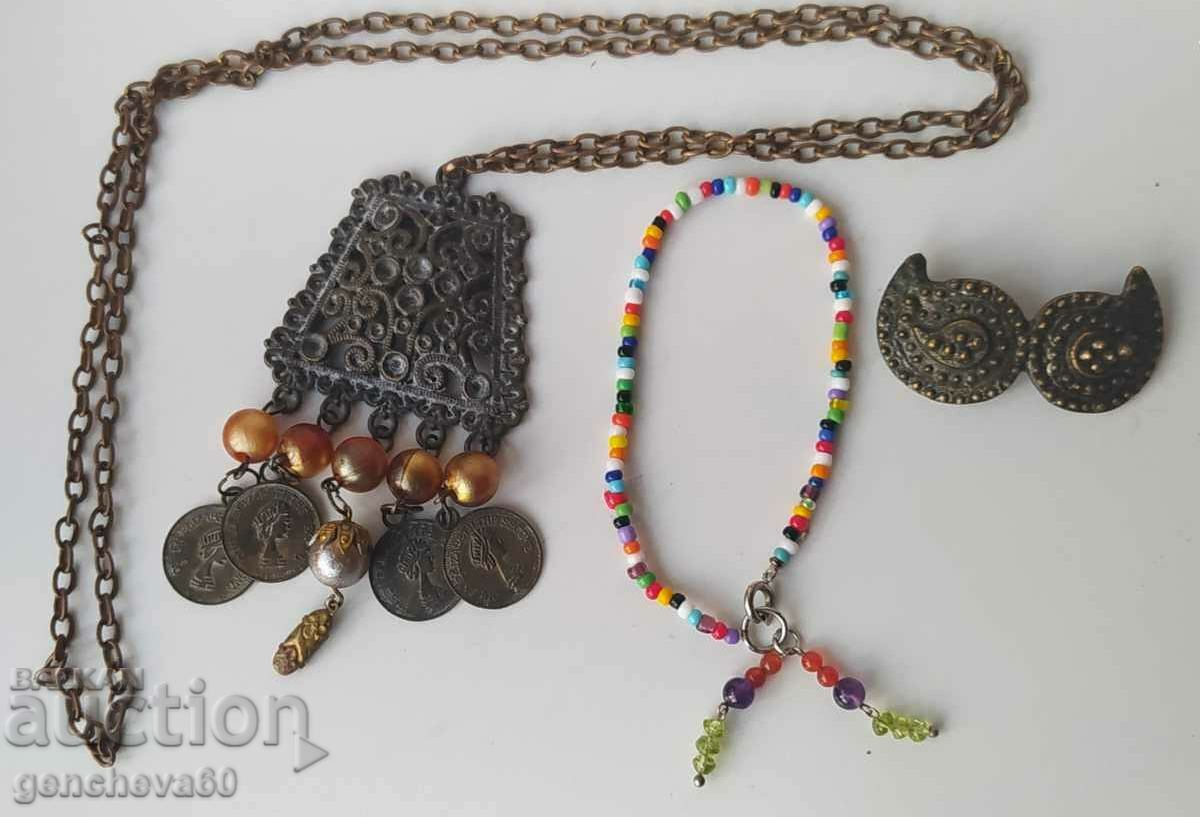 Old jewelry - brooch, necklace, bracelet