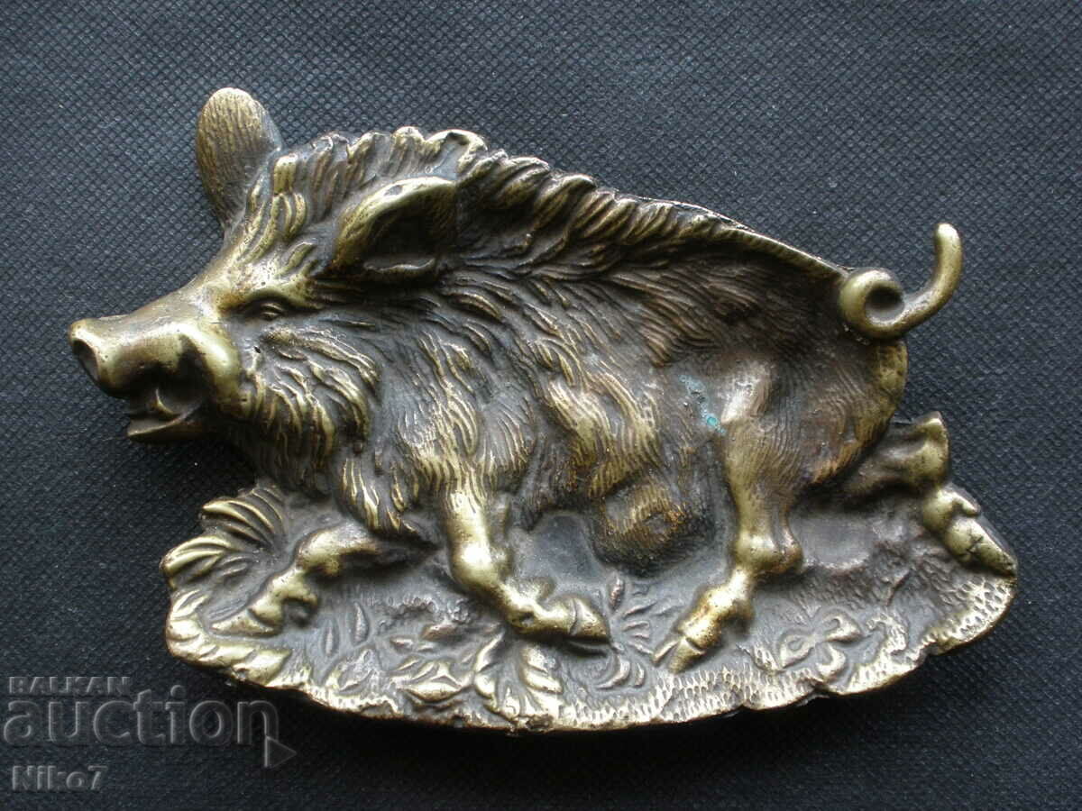 Ancient, massive, bronze ashtray - "Boar"