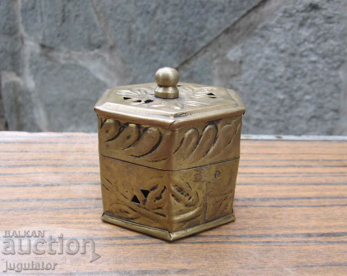 cutie veche din bronz cutie de bijuterii