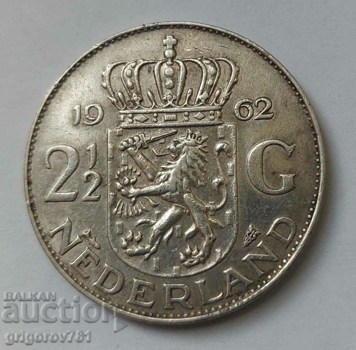 2 1/2 guldeni argint Olanda 1962 - moneda de argint