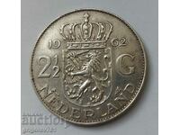 2 1/2 гулдена сребро Нидерландия 1962 - сребърна монета