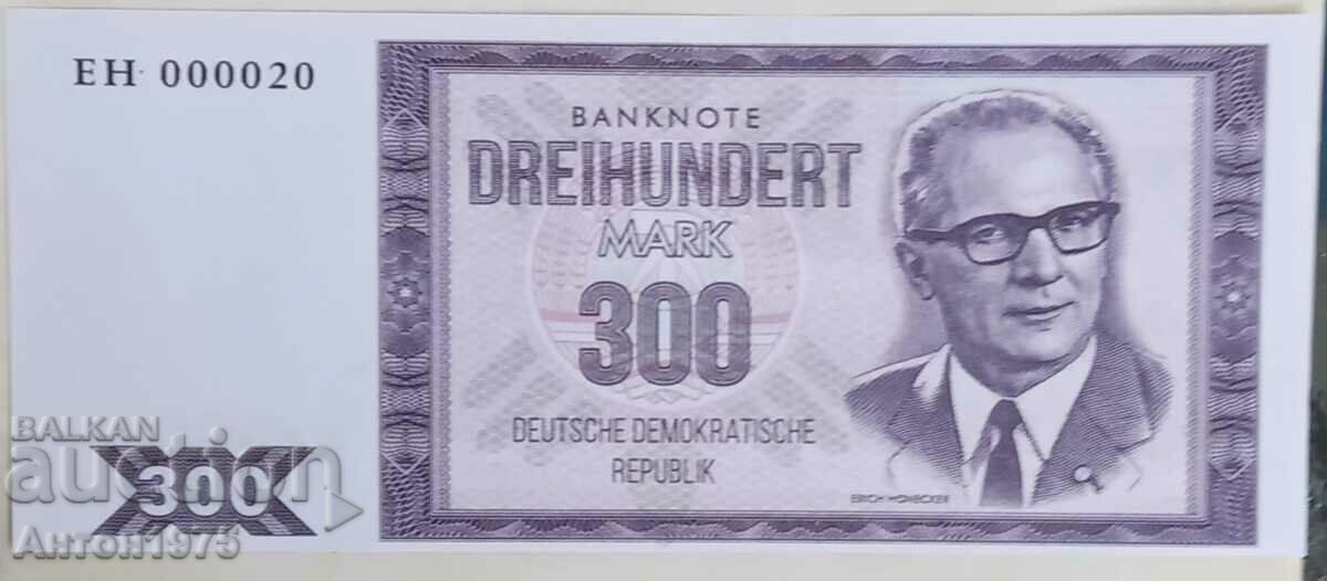 300 GDR souvenir marks on a banknote