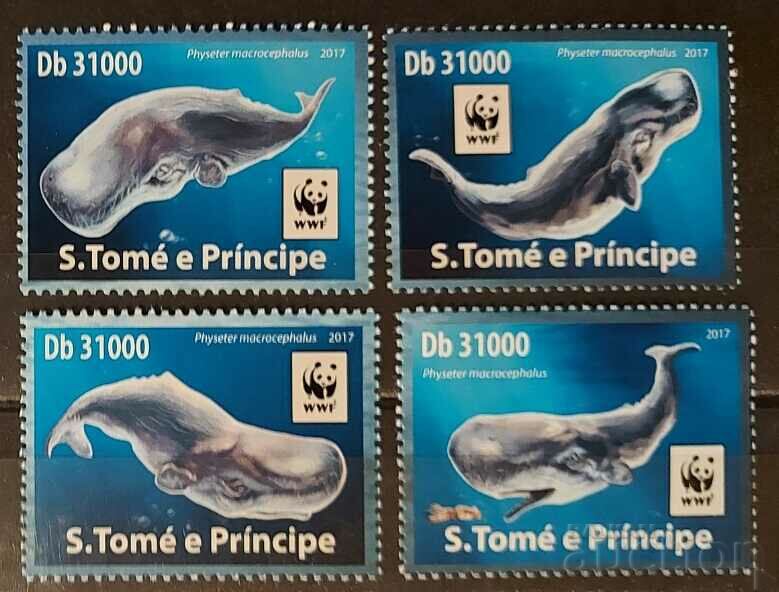 Sao Tome 2017 WWF Fauna/Whales 8€ MNH