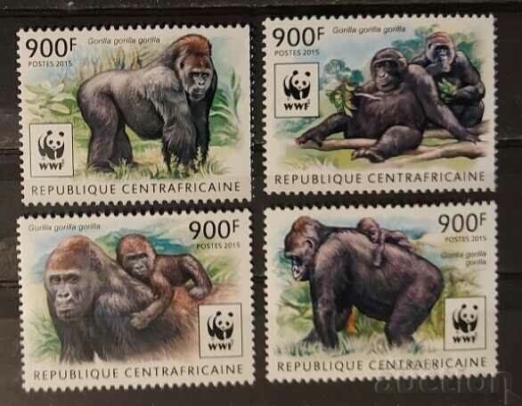 CAR 2015 WWF Fauna/Mimkeys/Gorillas 10€ MNH