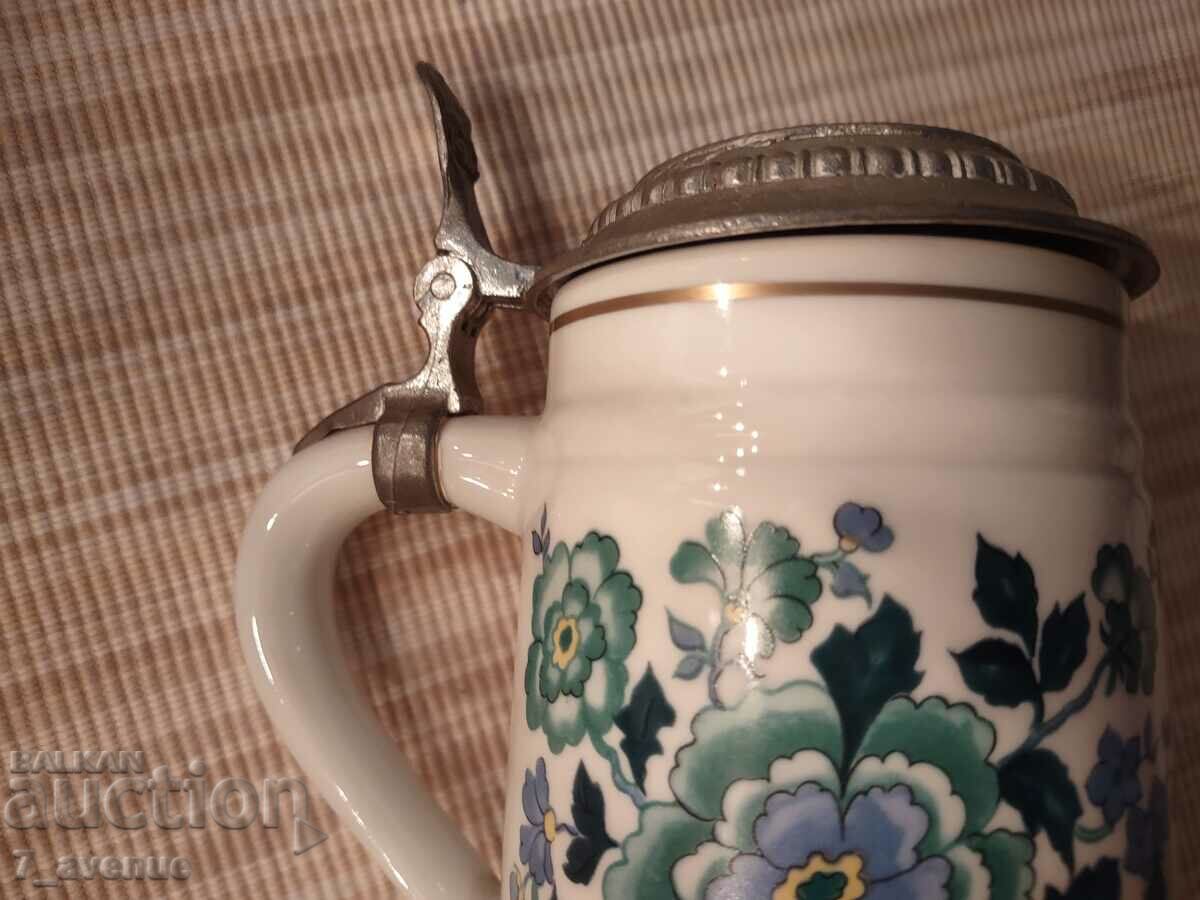 Nice old German mug with metal lid, 6.01.24 - 6 Nice old German mug with metal lid, 6.01.24 - 6