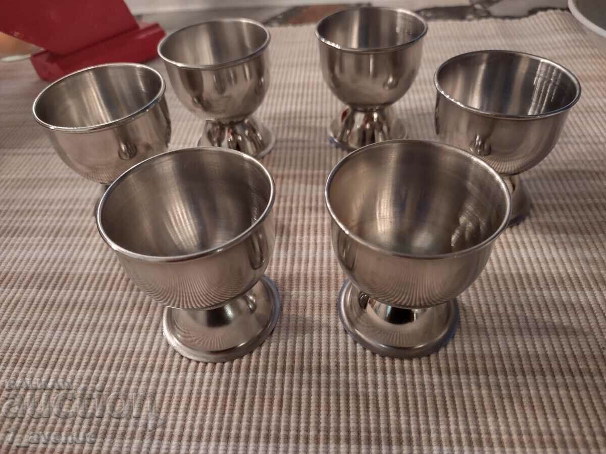 Old metal cups, possibly for eggs, for rakia, social era 6.01.24 Old metal cups, possibly for eggs, for rakia, social era 6.01.24