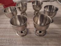 Cești metalice vechi, poate pentru ouă, pentru rachiu, soc. 6.01.24