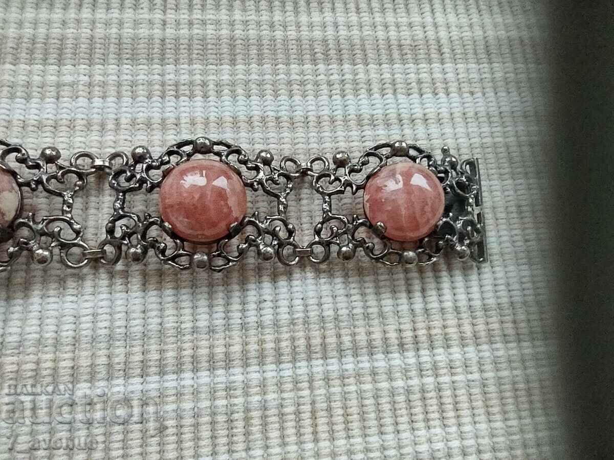 BRACELET made of silver 835, ornaments, rhodochrosite, 6.01.2024 - 5 BRACELET made of silver 835, ornaments, rhodochrosite, 6.01.2024 - 5