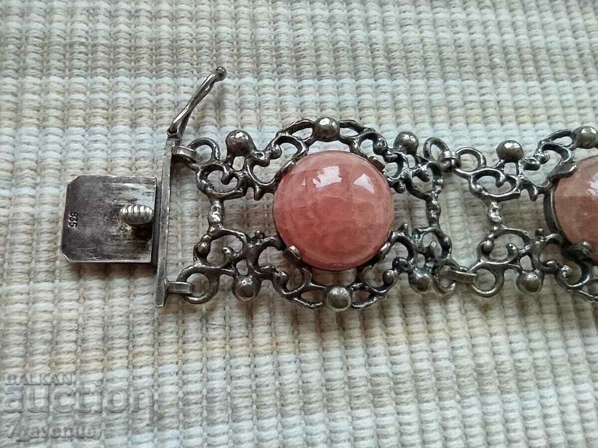 BRACELET made of silver 835, ornaments, rhodochrosite, 6.01.2024 - 6 BRACELET made of silver 835, ornaments, rhodochrosite, 6.01.2024 - 6