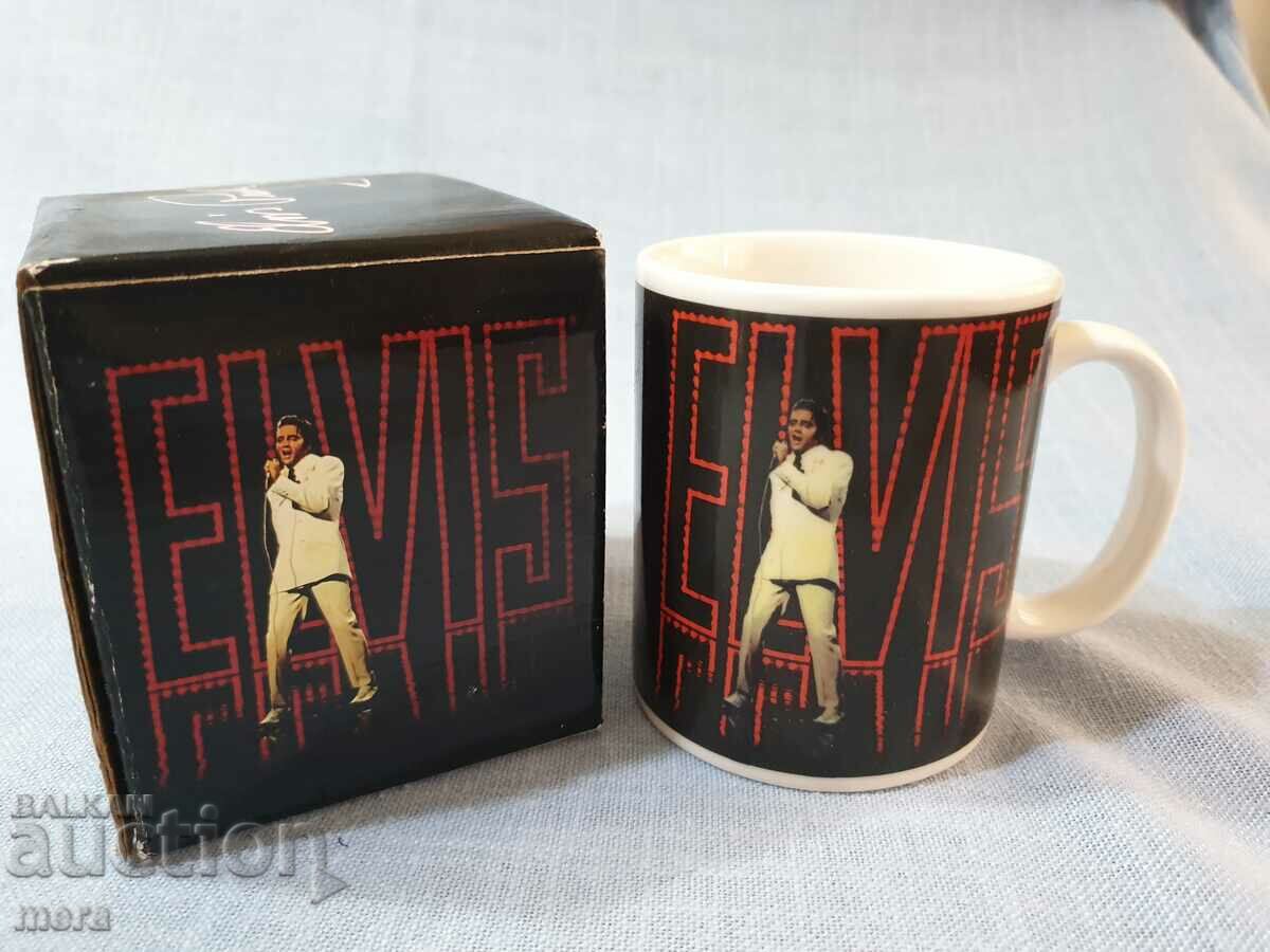 Original porcelain mug, mug with Elvis Presley with price 33.00 BGN | € 16.87 Original porcelain mug, mug with Elvis Presley with price 33.00 BGN | € 16.87