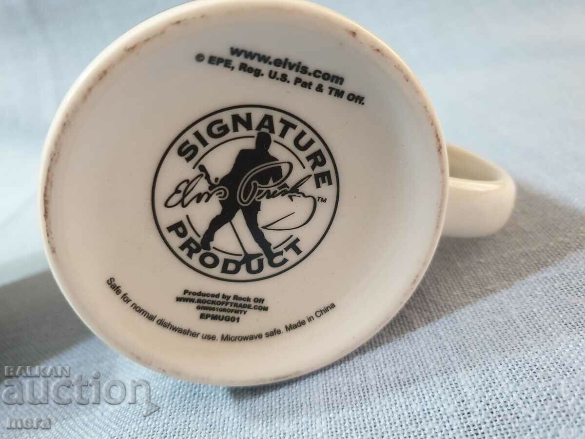Auction Original porcelain mug, mug with Elvis Presley Auction Original porcelain mug, mug with Elvis Presley