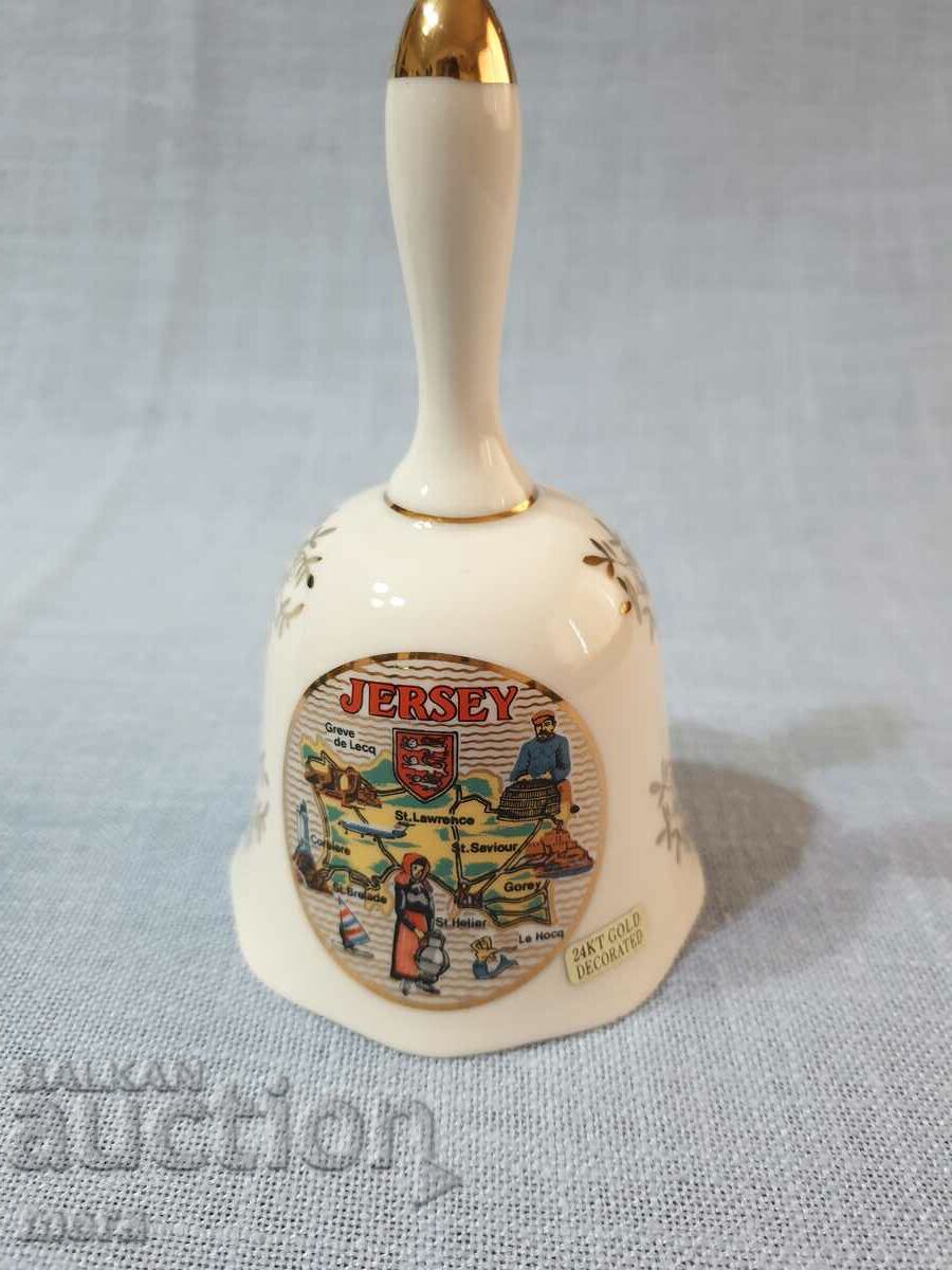 Porcelain bell with 24 carat gold plating