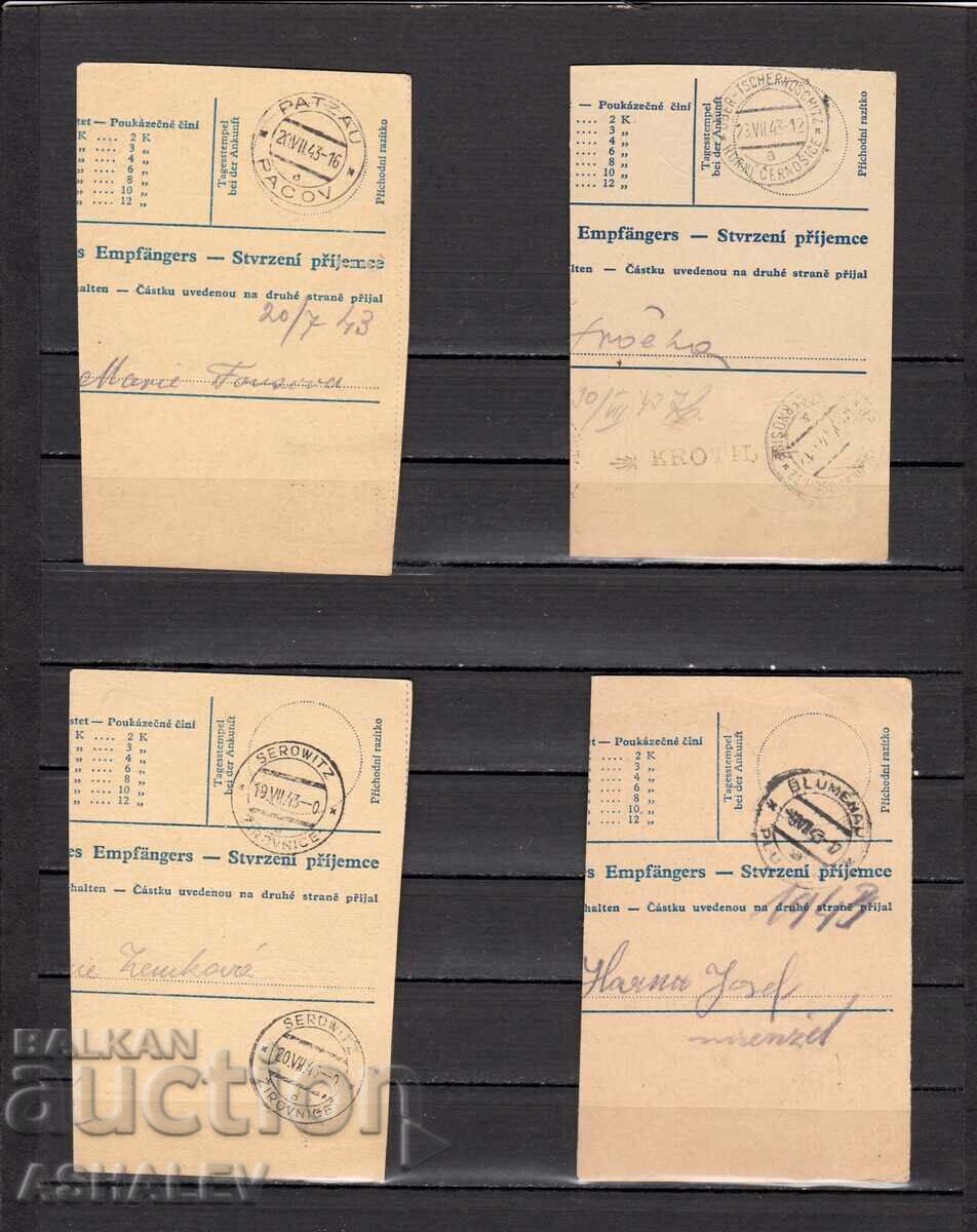 Pachet de 4 hărți Ocupația germană a Boemiei și Moraviei 1943 cu preț 15.00 BGN | € 7.67 Pachet de 4 hărți Ocupația germană a Boemiei și Moraviei 1943 cu preț 15.00 BGN | € 7.67