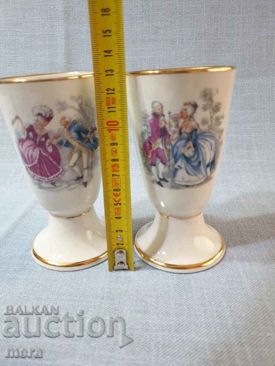 Vintage French Porcelain Cups Decors de Paris - 5 Vintage French Porcelain Cups Decors de Paris - 5