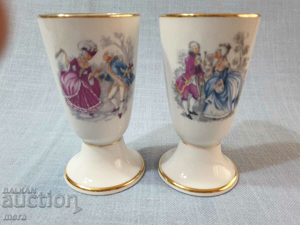 Старинни френски порцеланови чаши Decors de Paris