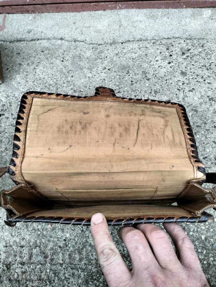 Old genuine leather handbag - 6